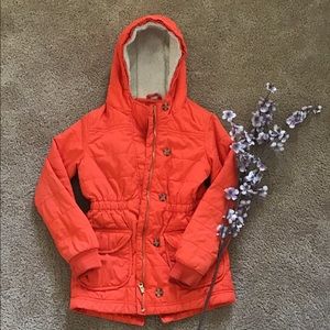 Old Navy girls coat with detachable faux fur trim